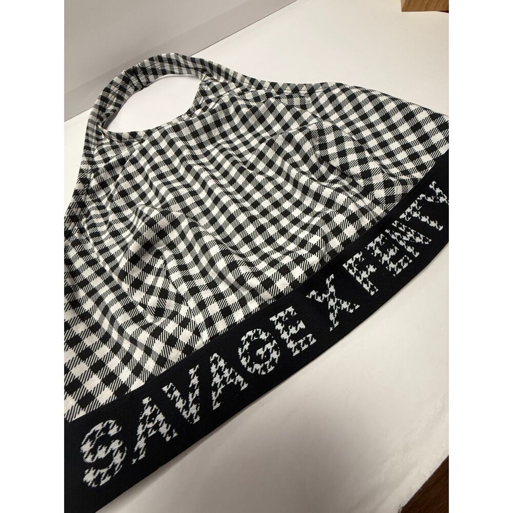 Savage X Fenty Rihanna Gingham Logo Band Racerback Sports Bra 2X Y2K Athleisure